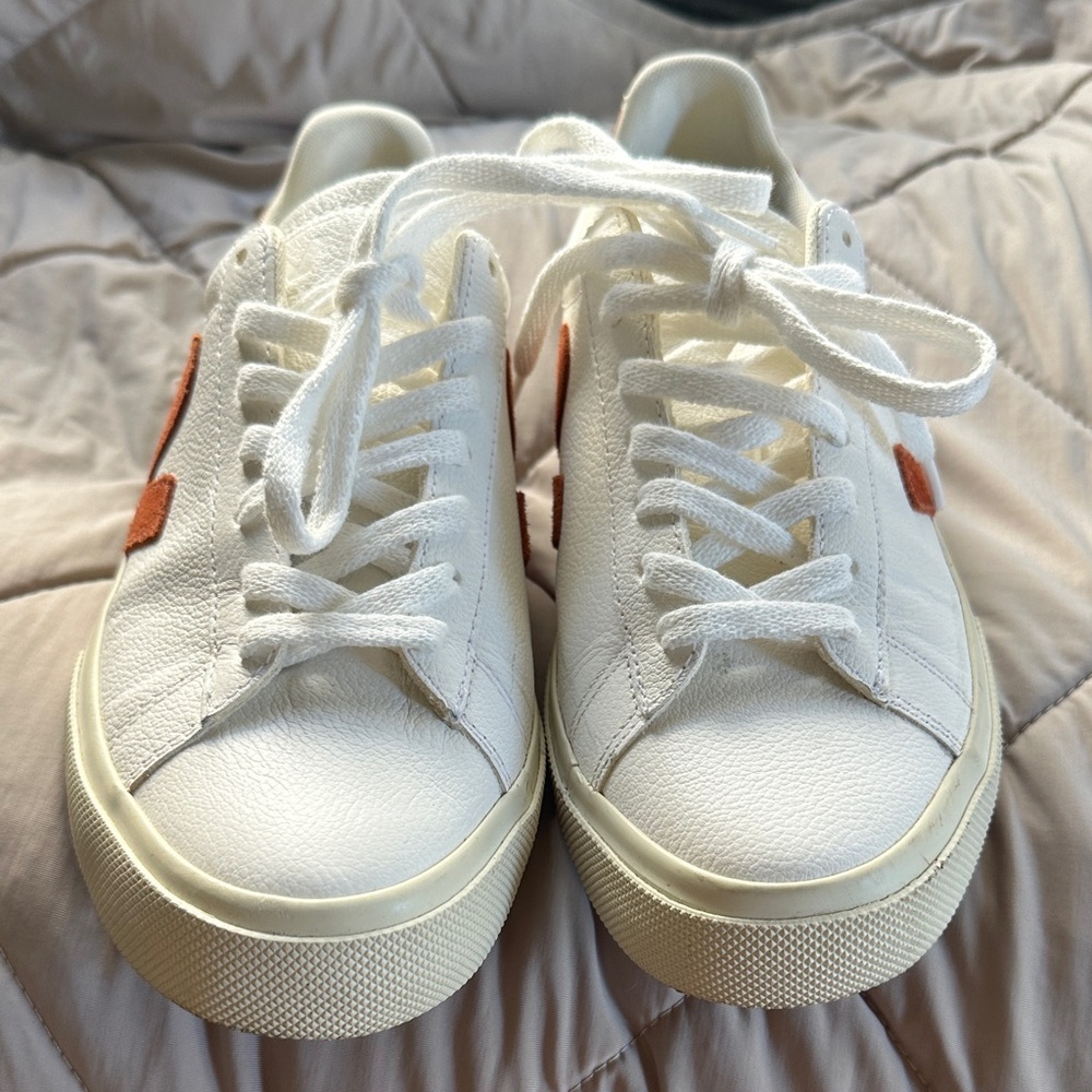 Veja White and Orange Women's Sneakers